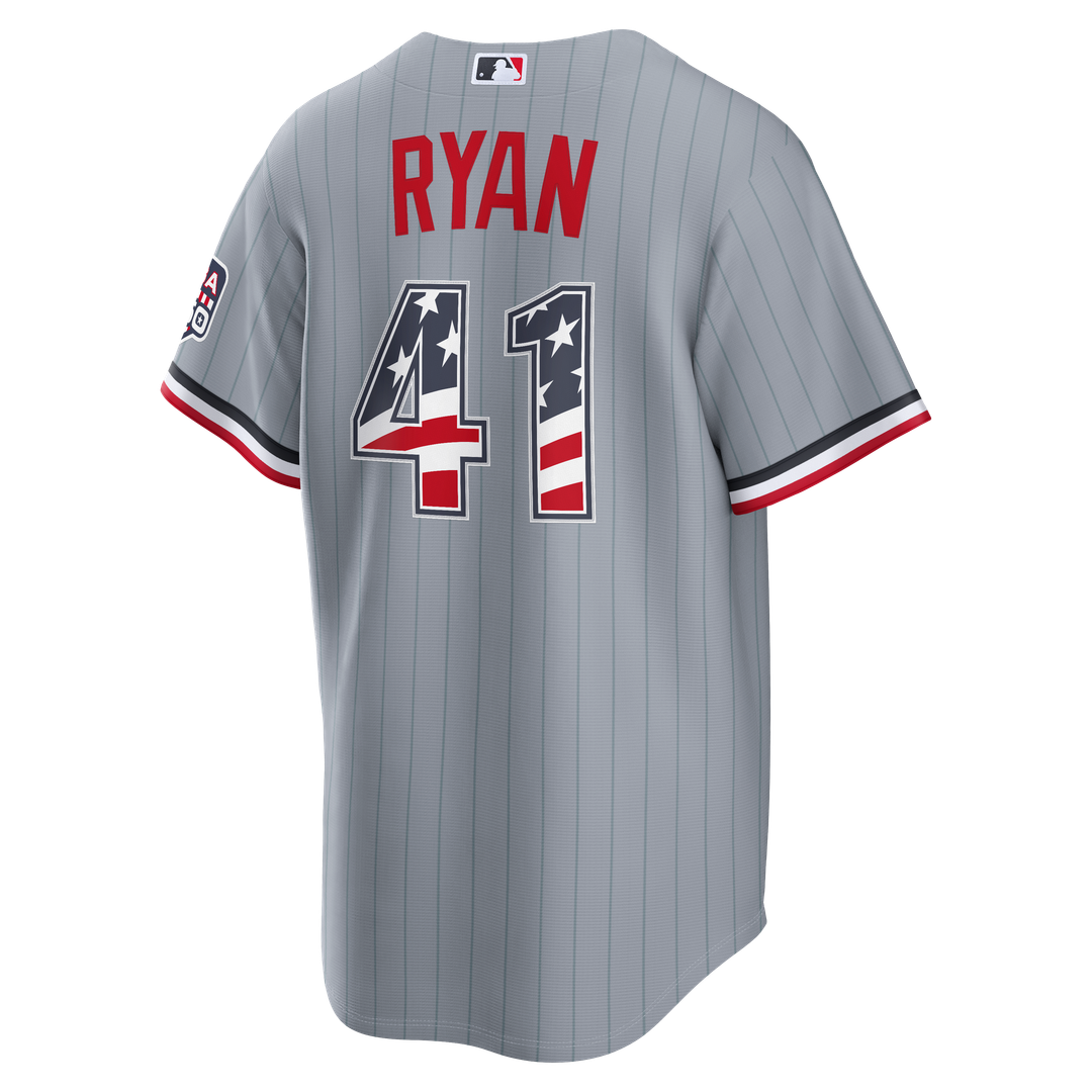 Minnesota Twins Joe Ryan Nike USA 250 Fourth of July Road Stadium Jersey - Gray MLB Team Jersey Baseball Fan Apparel