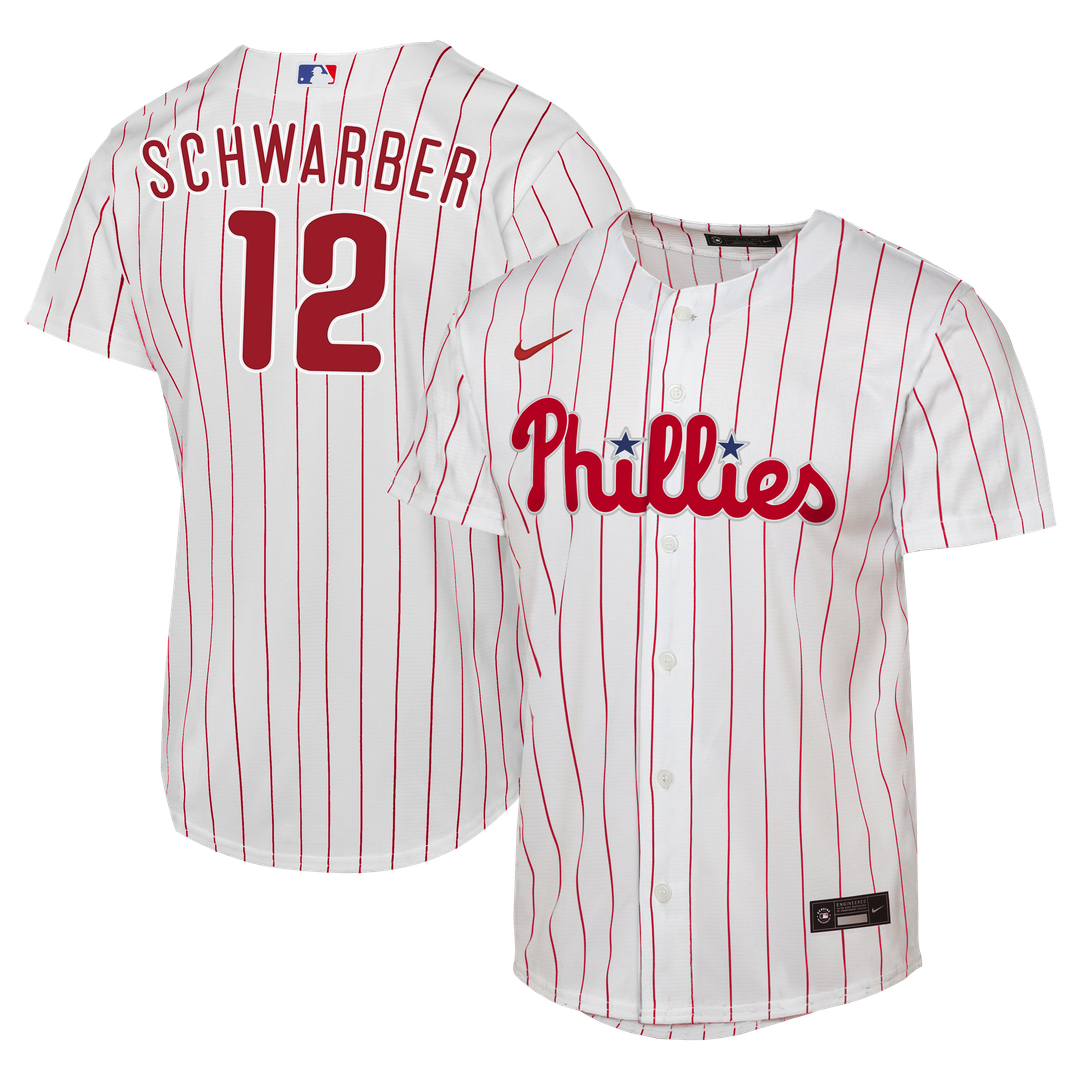 Philadelphia Phillies Kyle Schwarber Nike Youth Home Replica Jersey - White MLB Team Jersey Baseball Fan Apparel