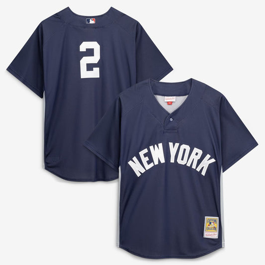 New York Yankees Derek Jeter Mitchell & Ness Authentic Batting Practice Jersey - Navy MLB Team Jersey Baseball Fan Apparel