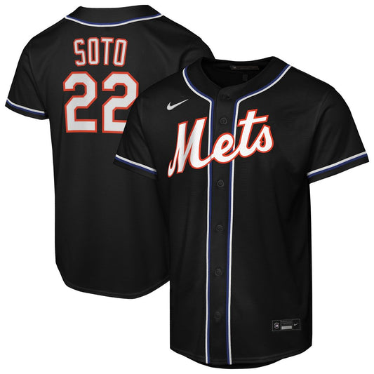 New York Mets Juan Soto Nike Youth Fashion Replica Player Jersey - Black MLB Team Jersey Baseball Fan Apparel