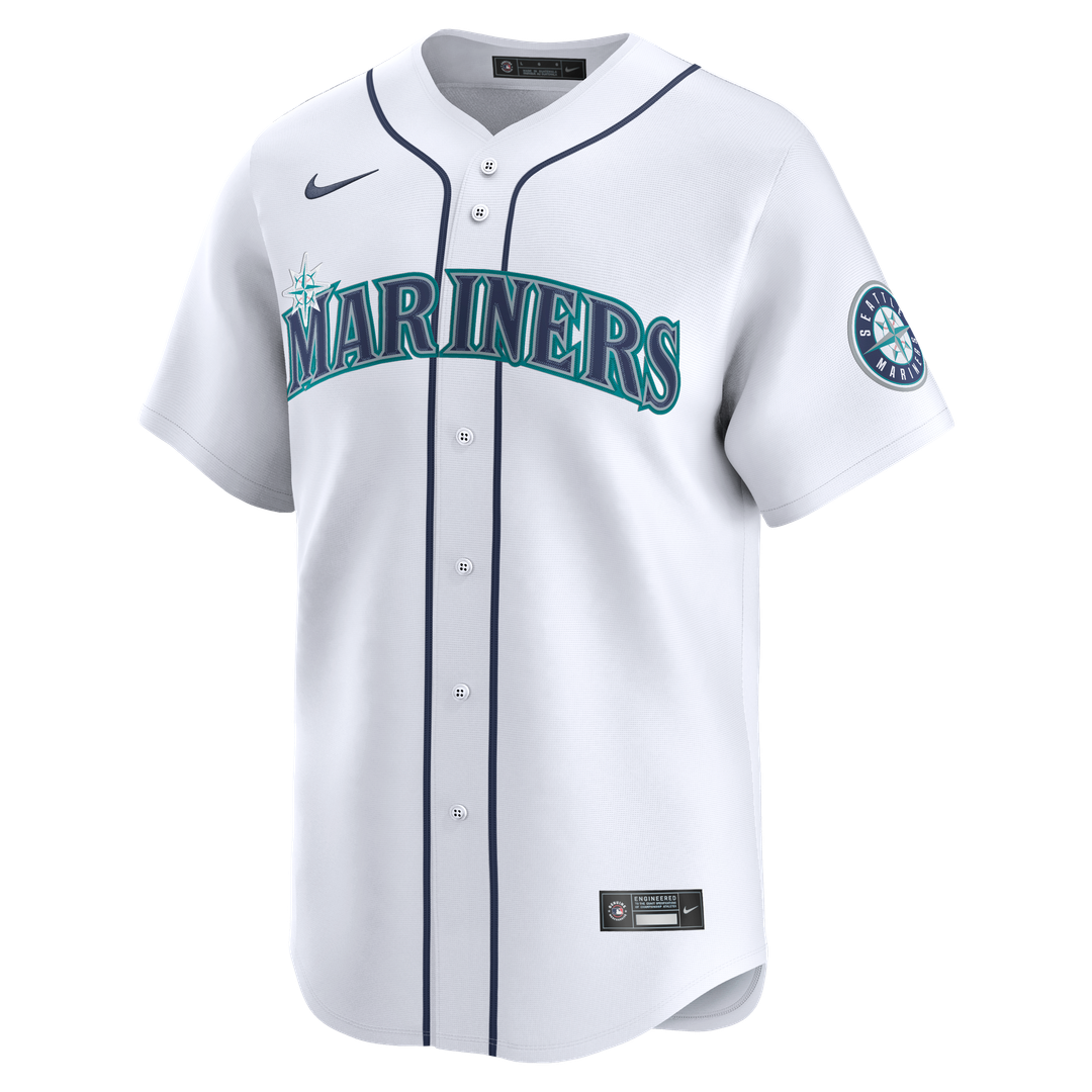 Seattle Mariners Josh Naylor Nike Home Limited Jersey - White MLB Team Jersey Baseball Fan Apparel