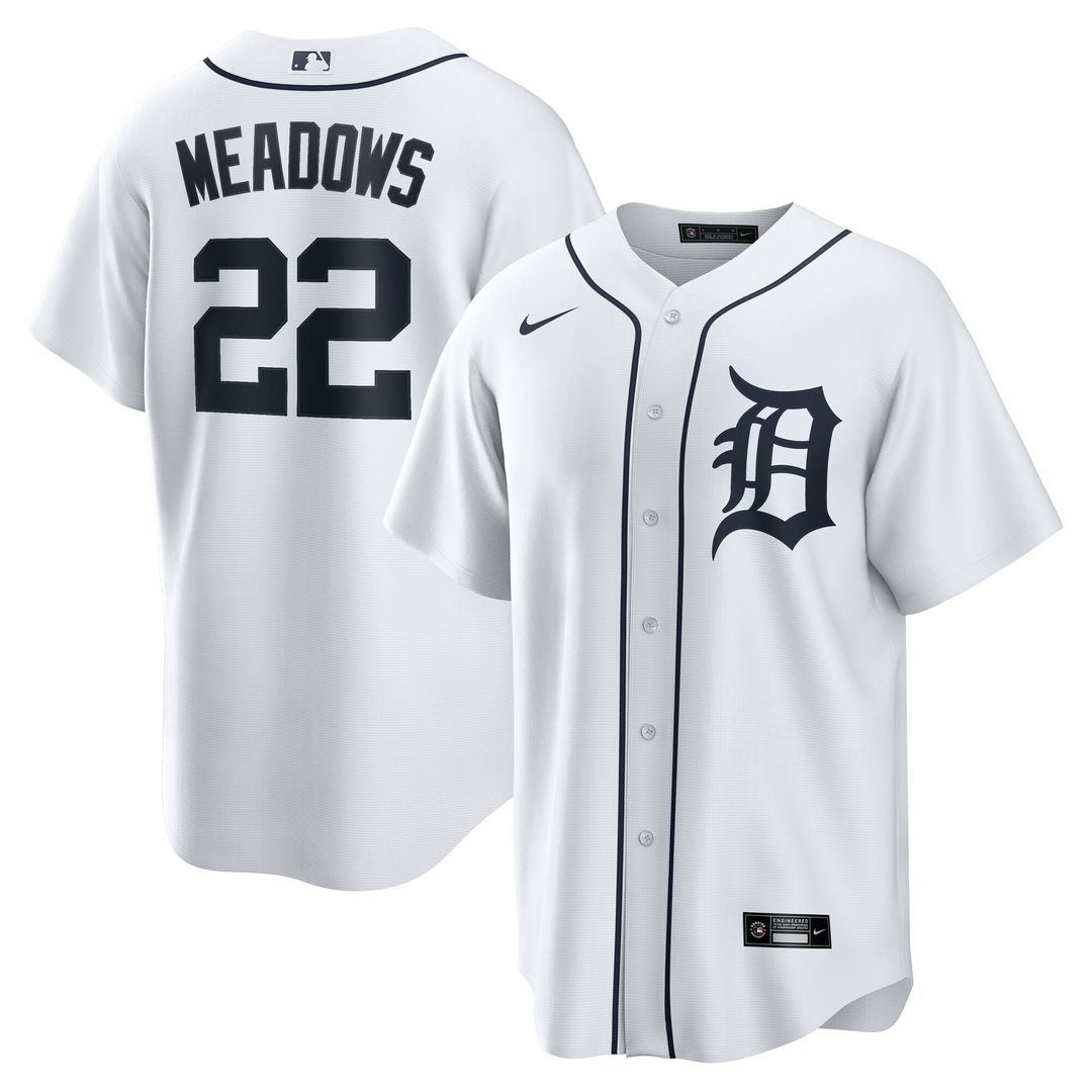 Detroit Tigers Parker Meadows Nike Home Replica Jersey - White MLB Team Jersey Baseball Fan Apparel