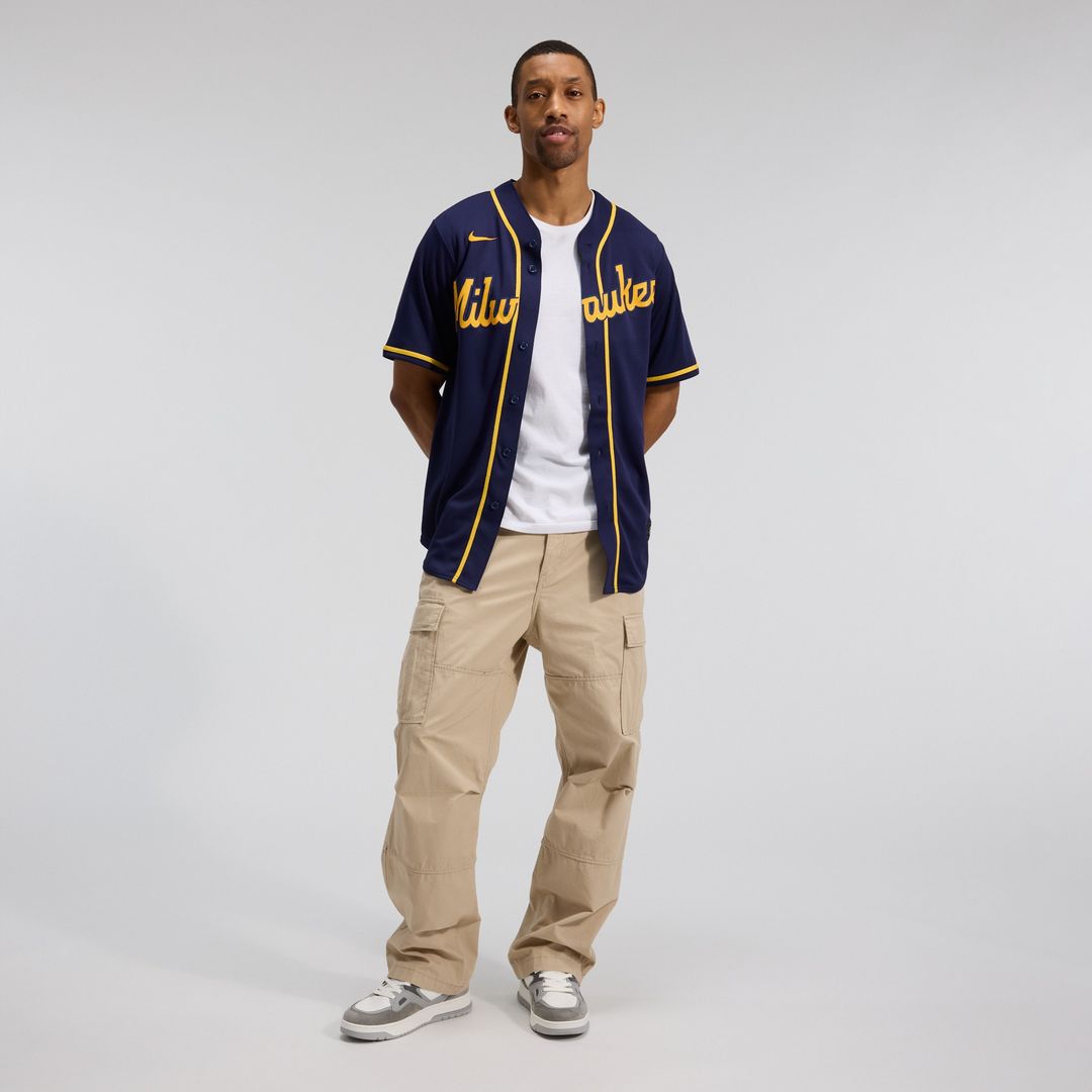 Milwaukee Brewers Nike Alternate Replica Team Jersey - Navy MLB Team Jersey Baseball Fan Apparel