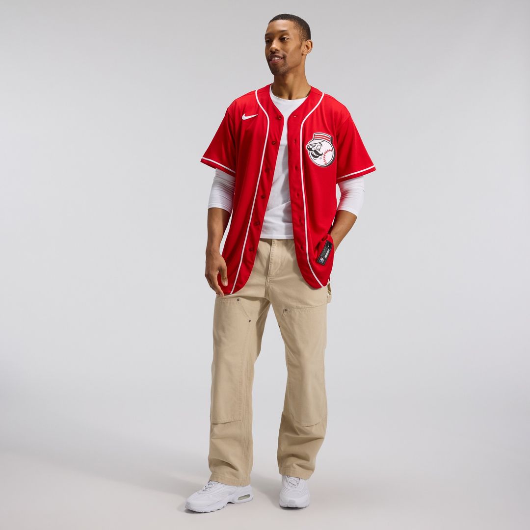 Cincinnati Reds Nike Alternate Authentic Team Logo Jersey - Scarlet MLB Team Jersey Baseball Fan Apparel