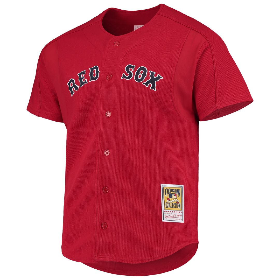 Boston Red Sox David Ortiz Mitchell & Ness Cooperstown Mesh Batting Practice Button - Up Jersey - Red MLB Team Jersey Baseball Fan Apparel