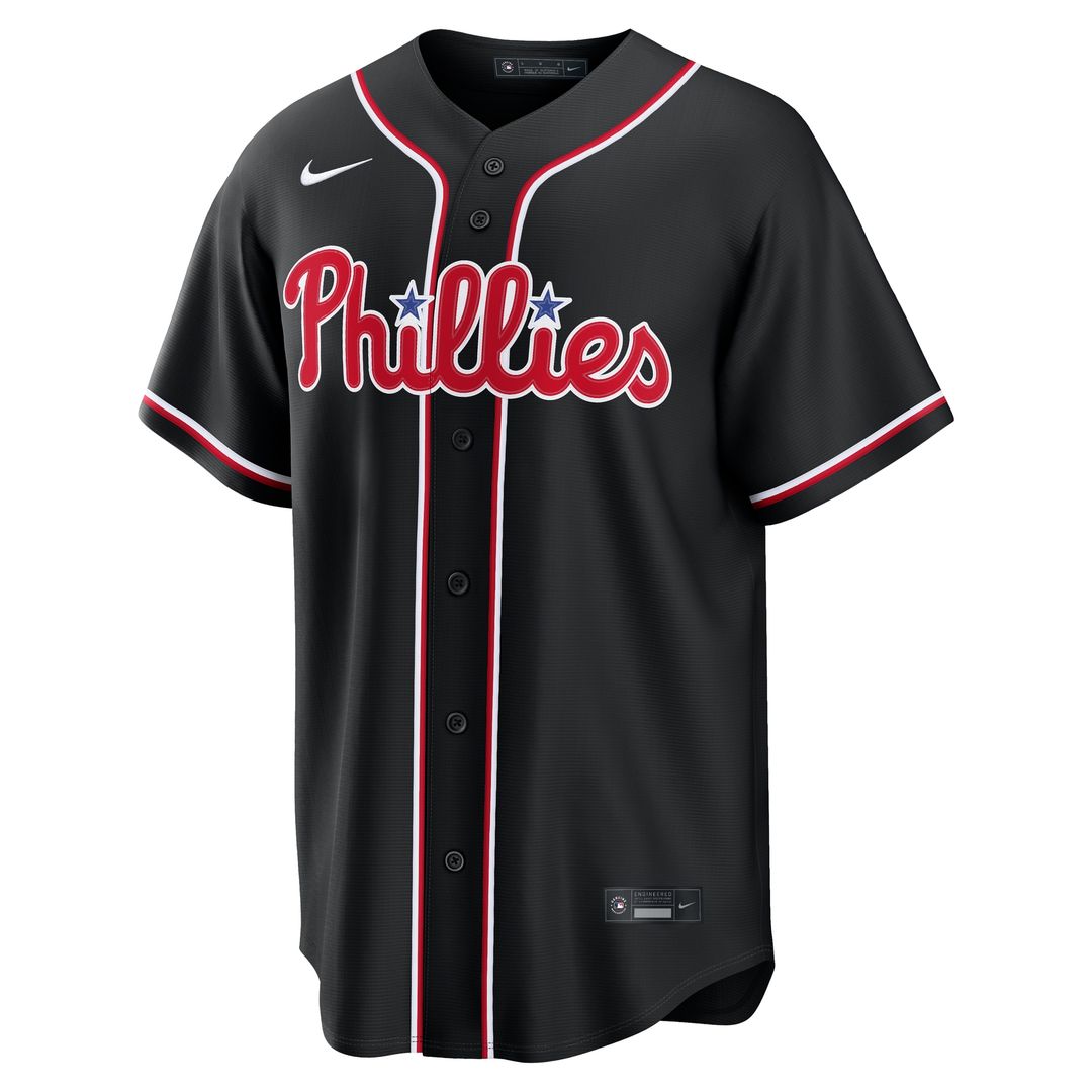 Philadelphia Phillies Bryce Harper Nike Fashion Replica Black Out Jersey MLB Team Jersey Baseball Fan Apparel