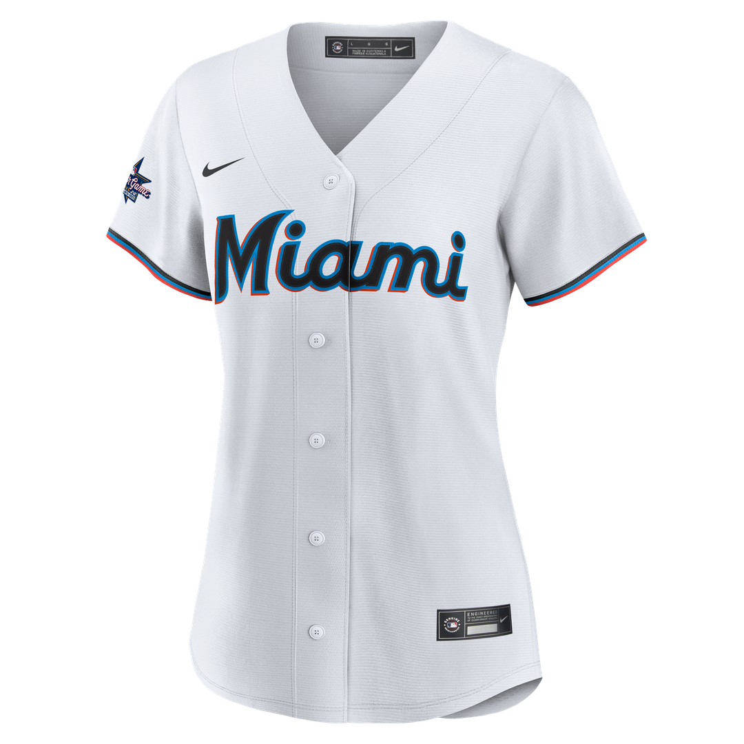 Miami Marlins Nike Women's Replica Team Jersey - White MLB Team Jersey Baseball Fan Apparel