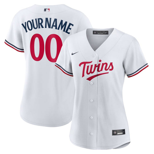 Minnesota Twins Nike Women's Home Replica Custom Jersey - White MLB Team Jersey Baseball Fan Apparel