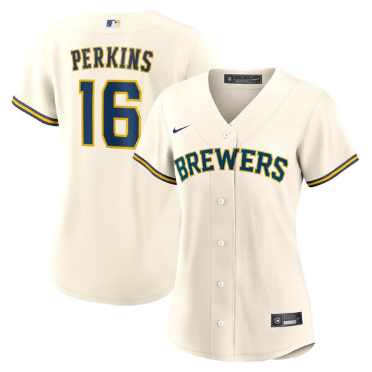 Milwaukee Brewers Blake Perkins Nike Women's Home Replica Jersey - Cream MLB Team Jersey Baseball Fan Apparel