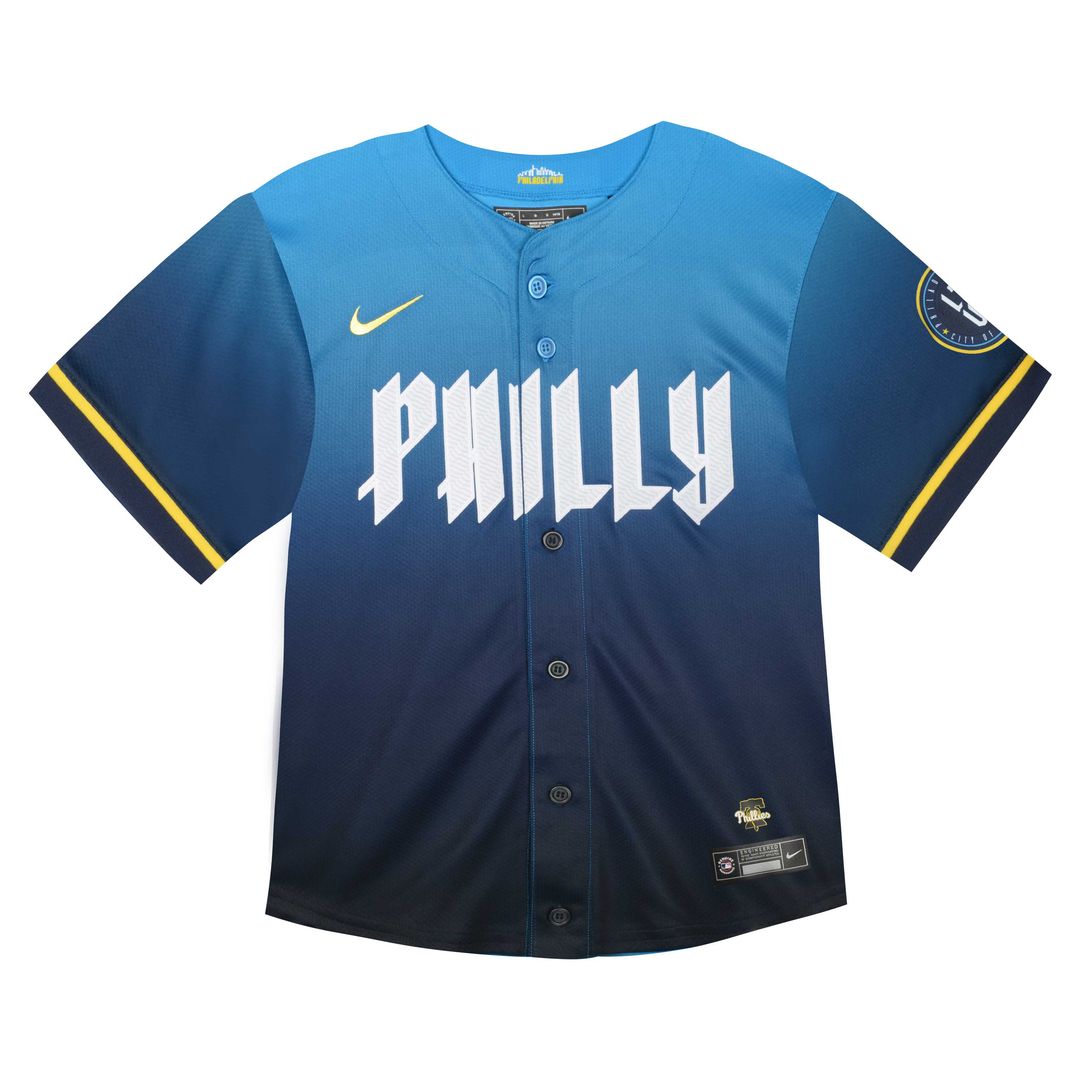 Philadelphia Phillies Bryce Harper Nike Toddler 2024 City Connect Limited Player Jersey - Blue MLB Team Jersey Baseball Fan Apparel