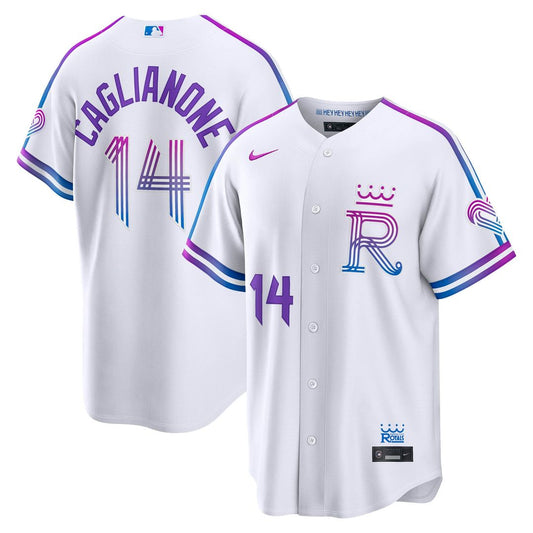 Kansas City Royals Jac Caglianone Nike 2026 City Connect Stadium Jersey - White MLB Team Jersey Baseball Fan Apparel