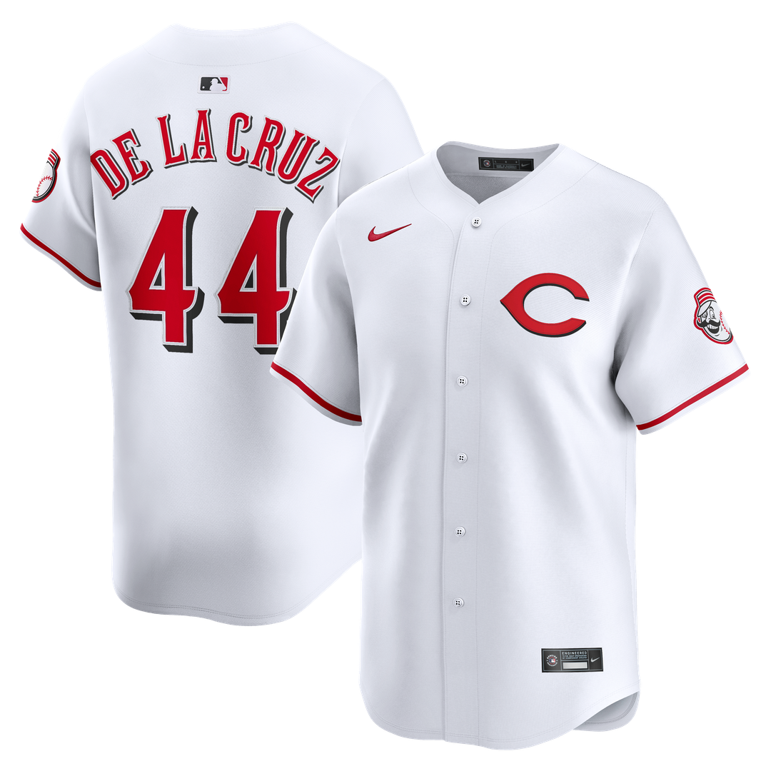 Cincinnati Reds Elly De La Cruz Nike Alternate 2 Limited Player Jersey - White MLB Team Jersey Baseball Fan Apparel
