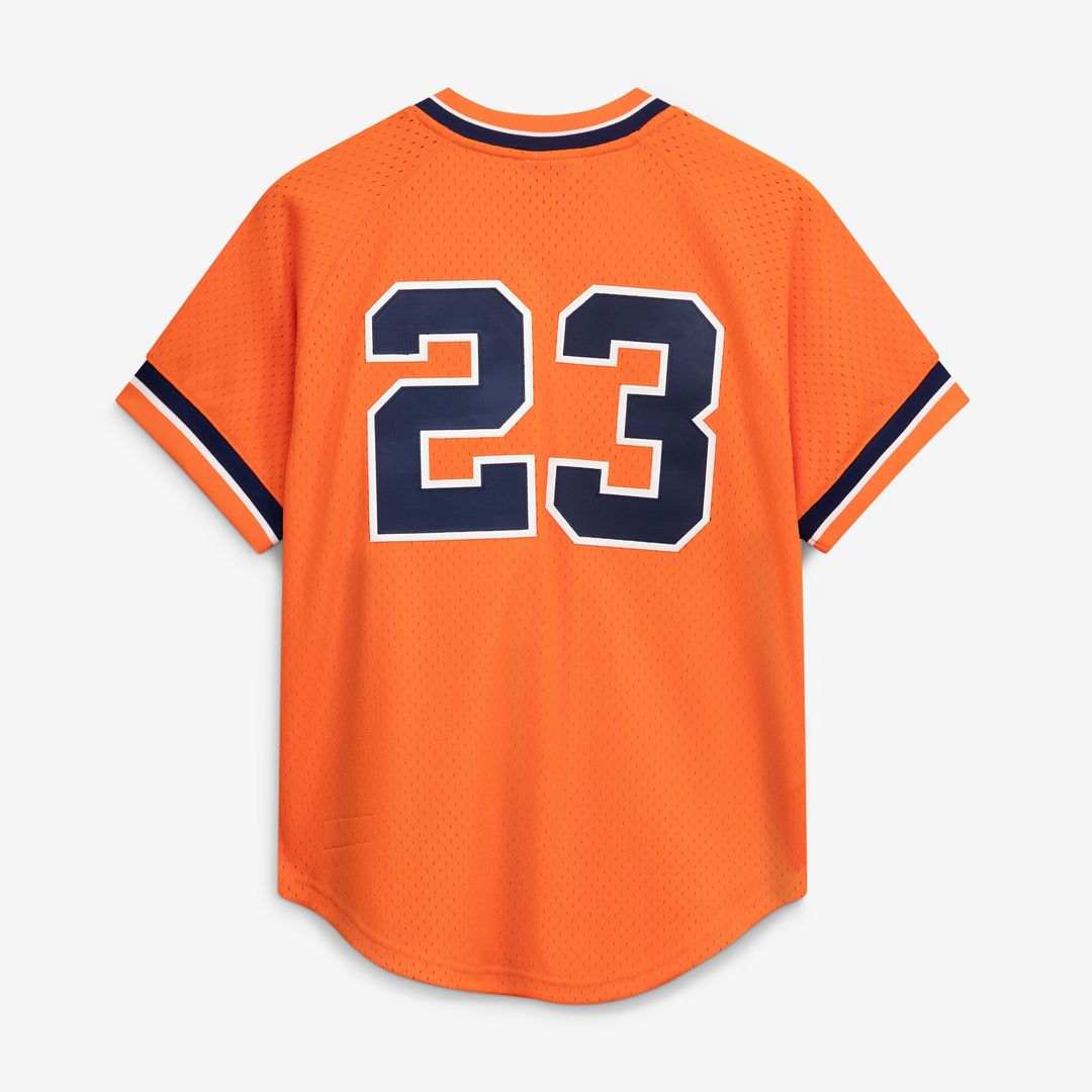 Detroit Tigers Kirk Gibson Mitchell & Ness Cooperstown Mesh Batting Practice Button - Up Jersey - Orange MLB Team Jersey Baseball Fan Apparel
