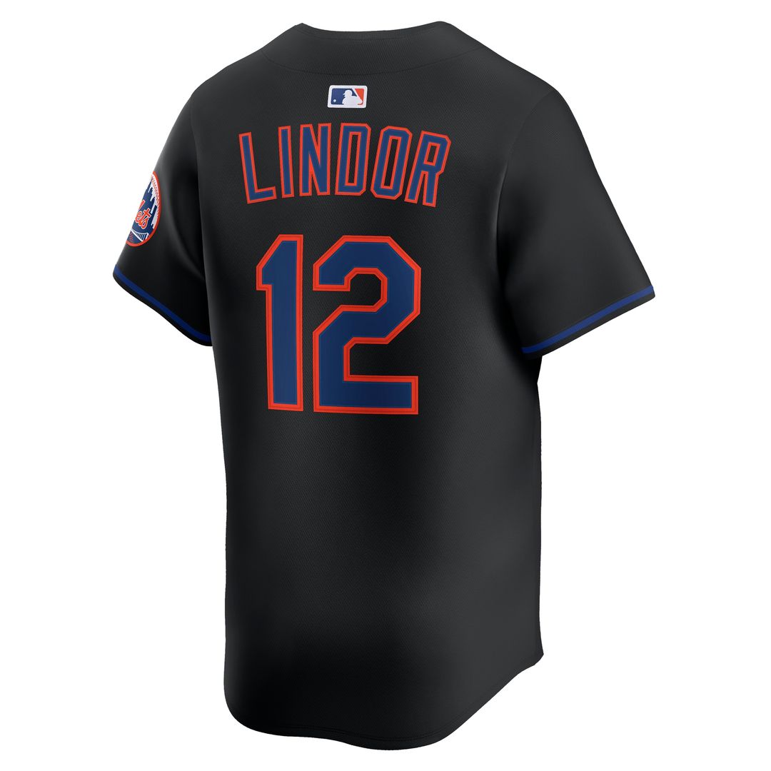 New York Mets Francisco Lindor Nike Alternate Limited Jersey - Black MLB Team Jersey Baseball Fan Apparel