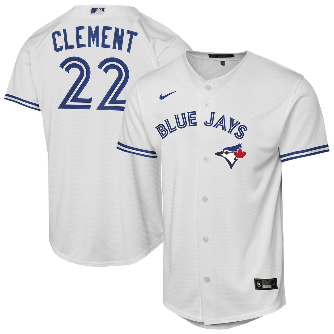 Toronto Blue Jays Ernie Clement Nike Youth Home Baseline Jersey - White MLB Team Jersey Baseball Fan Apparel