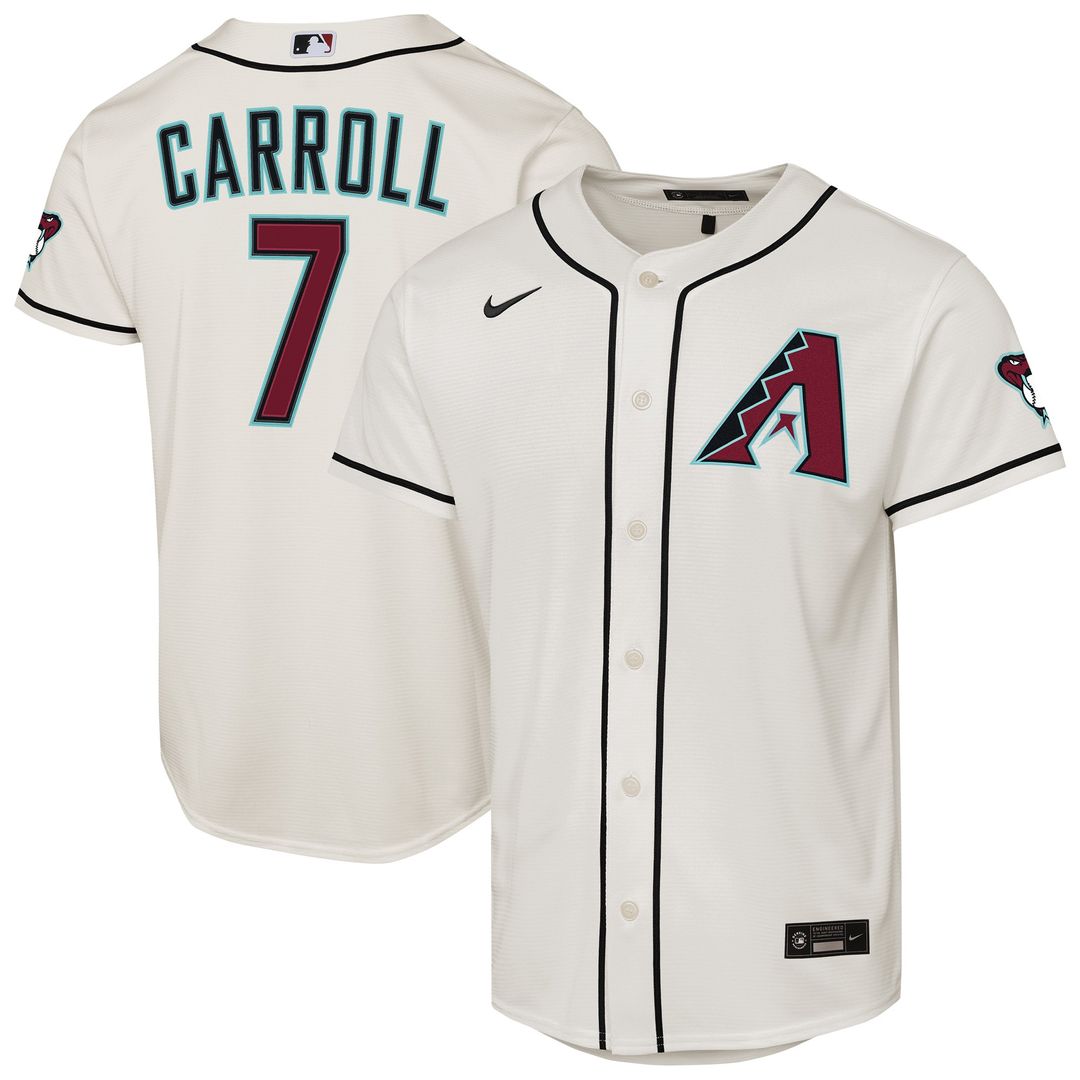 Arizona Diamondbacks Corbin Carroll Nike Youth Alternate Stadium Jersey - Black MLB Team Jersey Baseball Fan Apparel