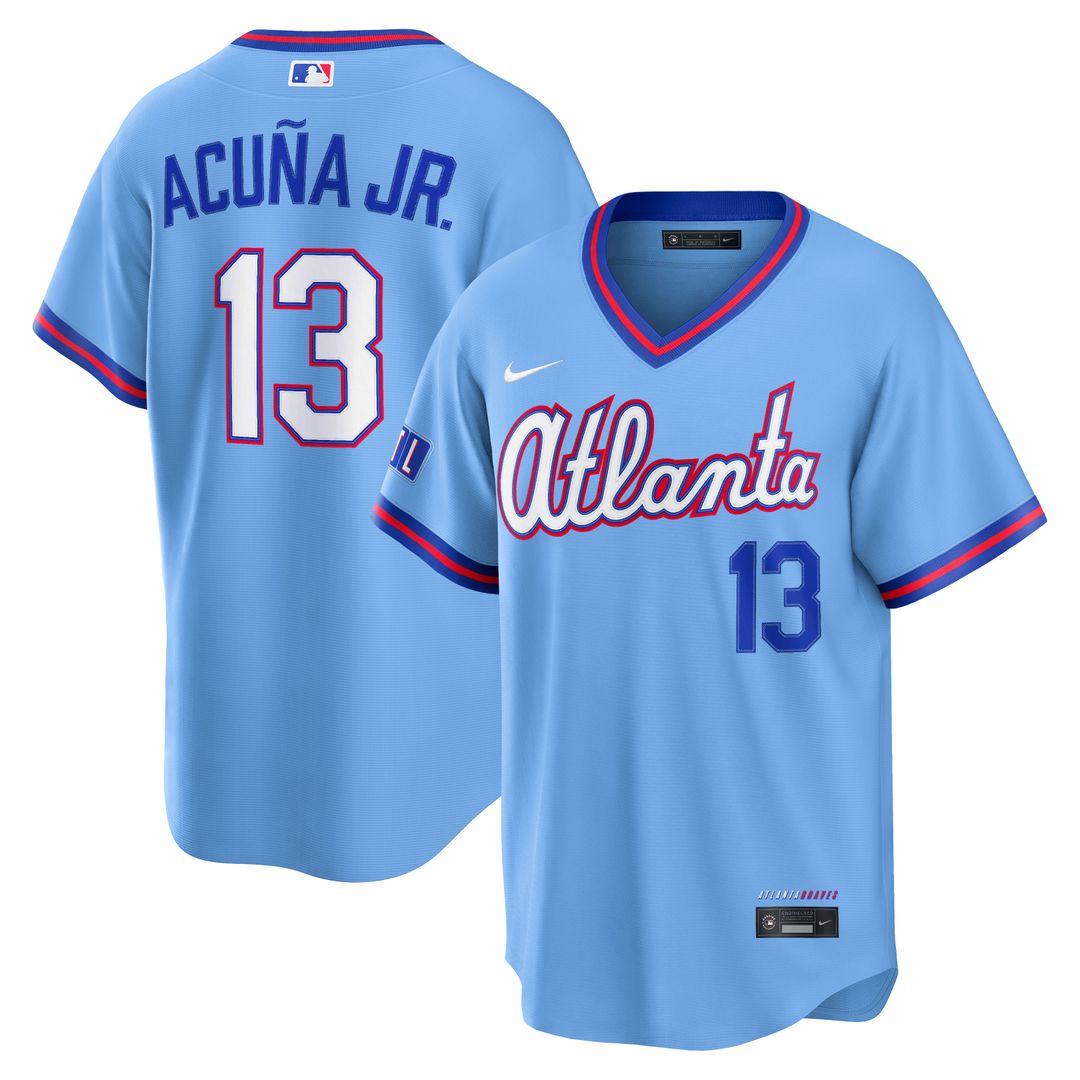 Atlanta Braves Ronald Acuña Jr. Nike 2026 City Connect Stadium Jersey - Powder Blue MLB Team Jersey Baseball Fan Apparel