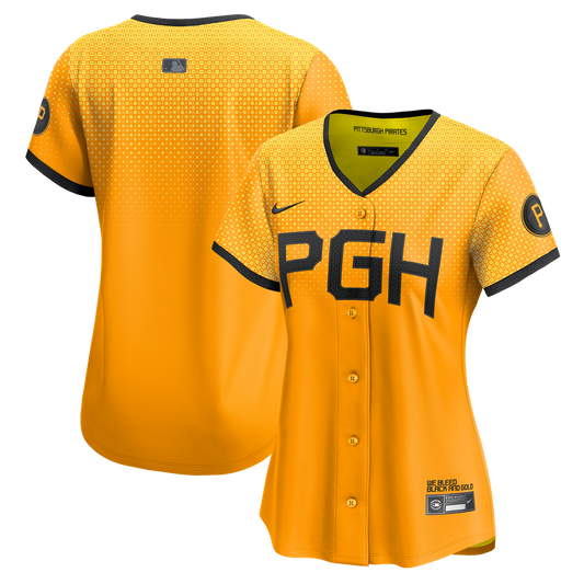 Pittsburgh Pirates Nike Women's City Connect Limited Jersey - Gold MLB Team Jersey Baseball Fan Apparel