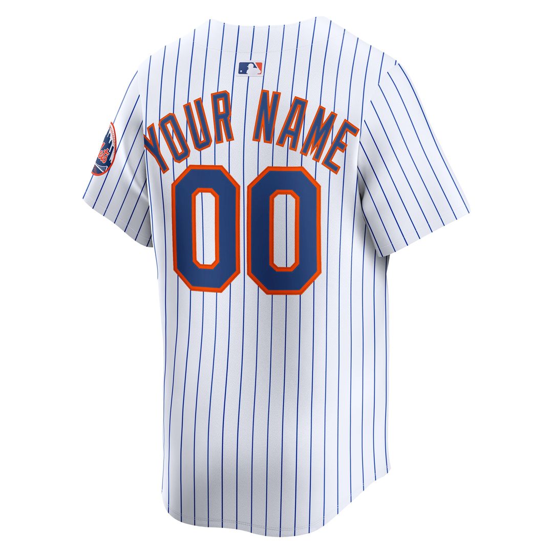New York Mets Nike Home Limited Custom Jersey - White MLB Team Jersey Baseball Fan Apparel