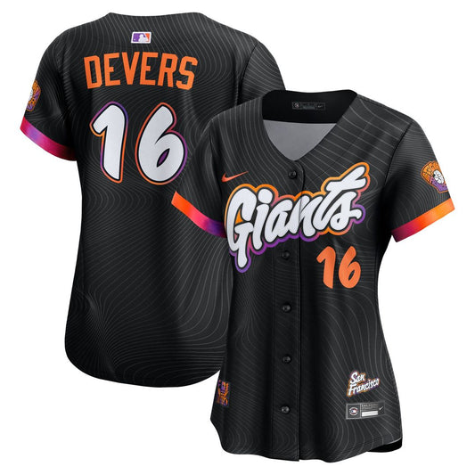 San Francisco Giants Rafael Devers Nike Women's 2025 City Connect Limited Player Jersey - Black MLB Team Jersey Baseball Fan Apparel
