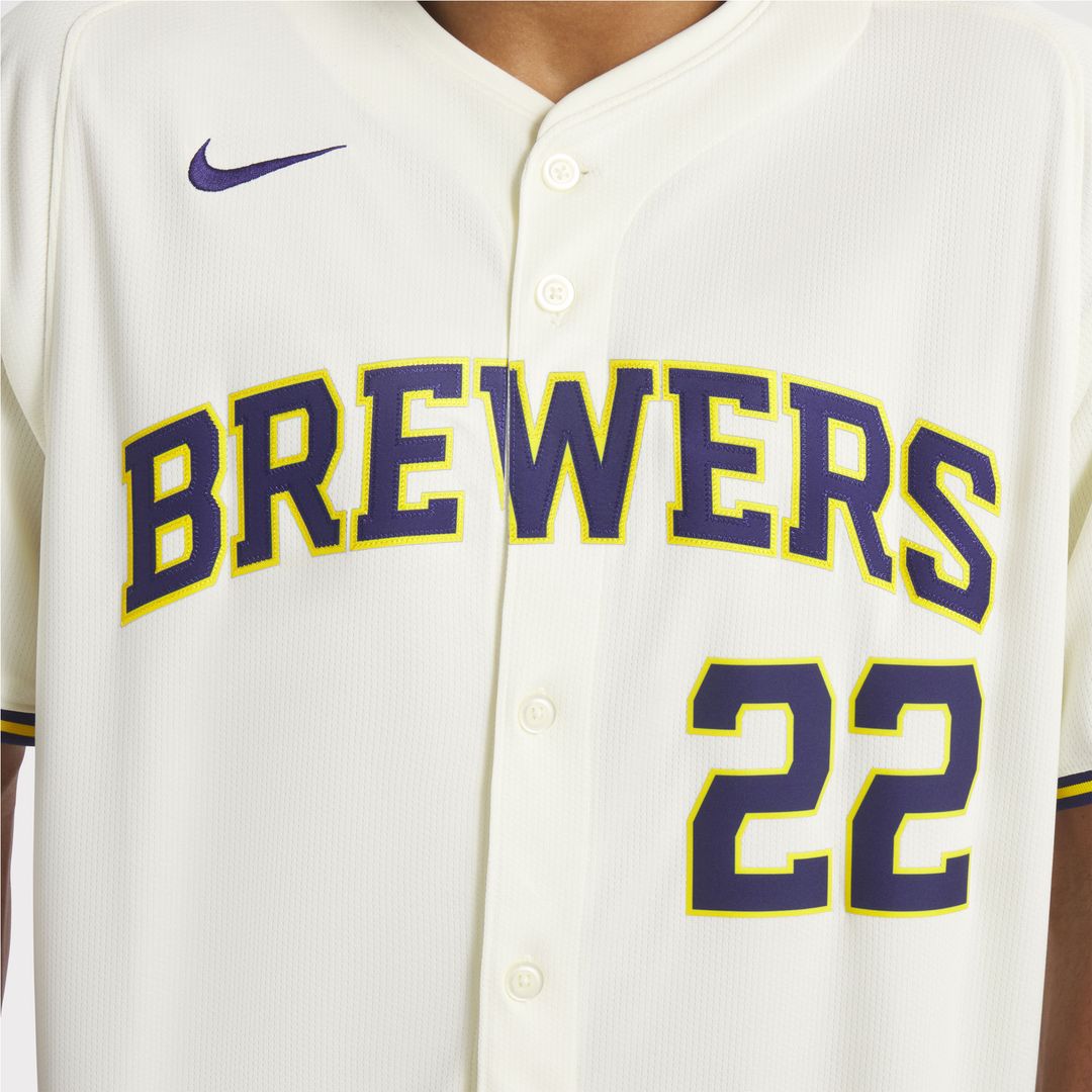 Milwaukee Brewers Christian Yelich Nike Home Limited Player Jersey - Cream MLB Team Jersey Baseball Fan Apparel