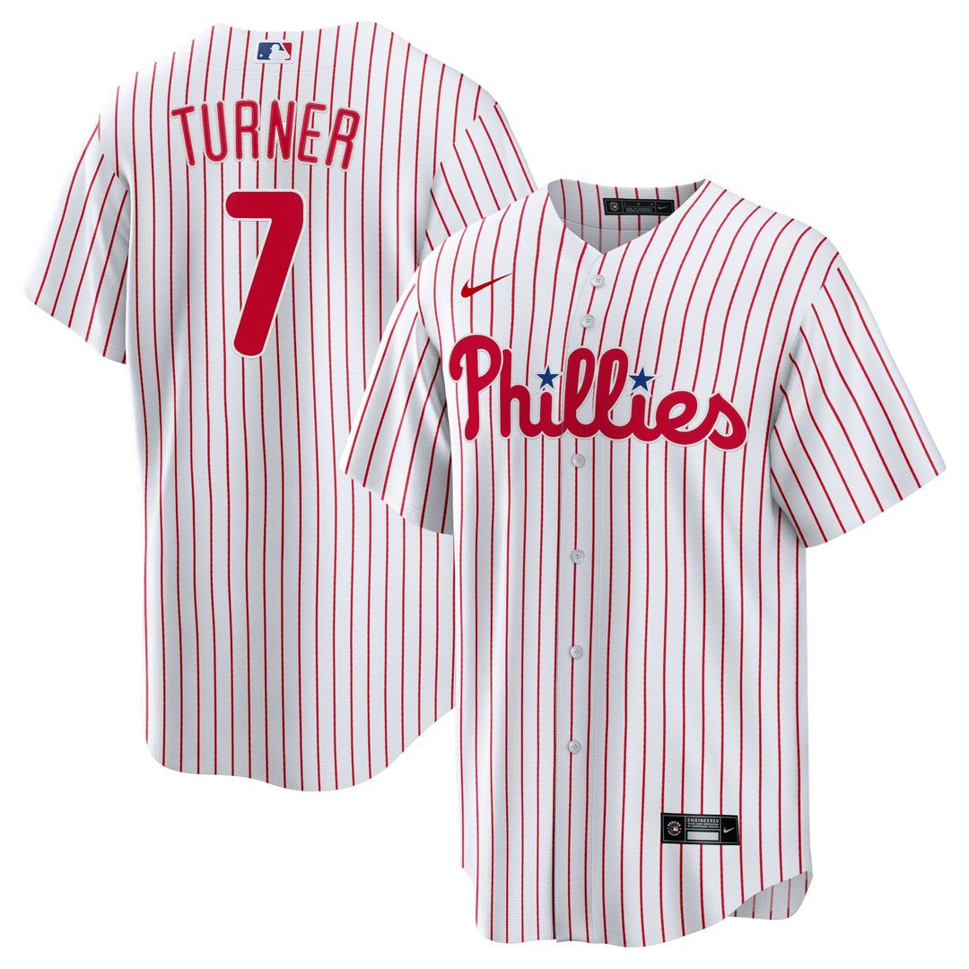 Philadelphia Phillies Trea Turner Nike Home Replica Player Jersey - White MLB Team Jersey Baseball Fan Apparel