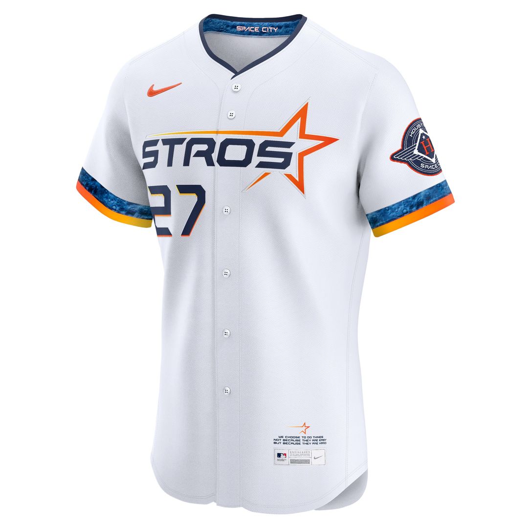 Houston Astros Jose Altuve Nike 2025 City Connect Elite Player Jersey - White MLB Team Jersey Baseball Fan Apparel