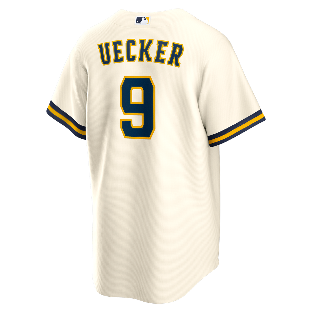 Milwaukee Brewers Bob Uecker Nike Home Retired Player Replica Jersey - Cream MLB Team Jersey Baseball Fan Apparel