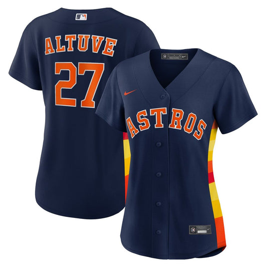Houston Astros Jose Altuve Nike Women's Alternate Replica Player Jersey - Navy MLB Team Jersey Baseball Fan Apparel