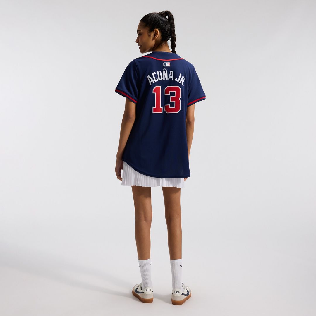 Atlanta Braves Ronald Acuña Jr. Nike Women's Alternate Limited Player Jersey - Navy MLB Team Jersey Baseball Fan Apparel