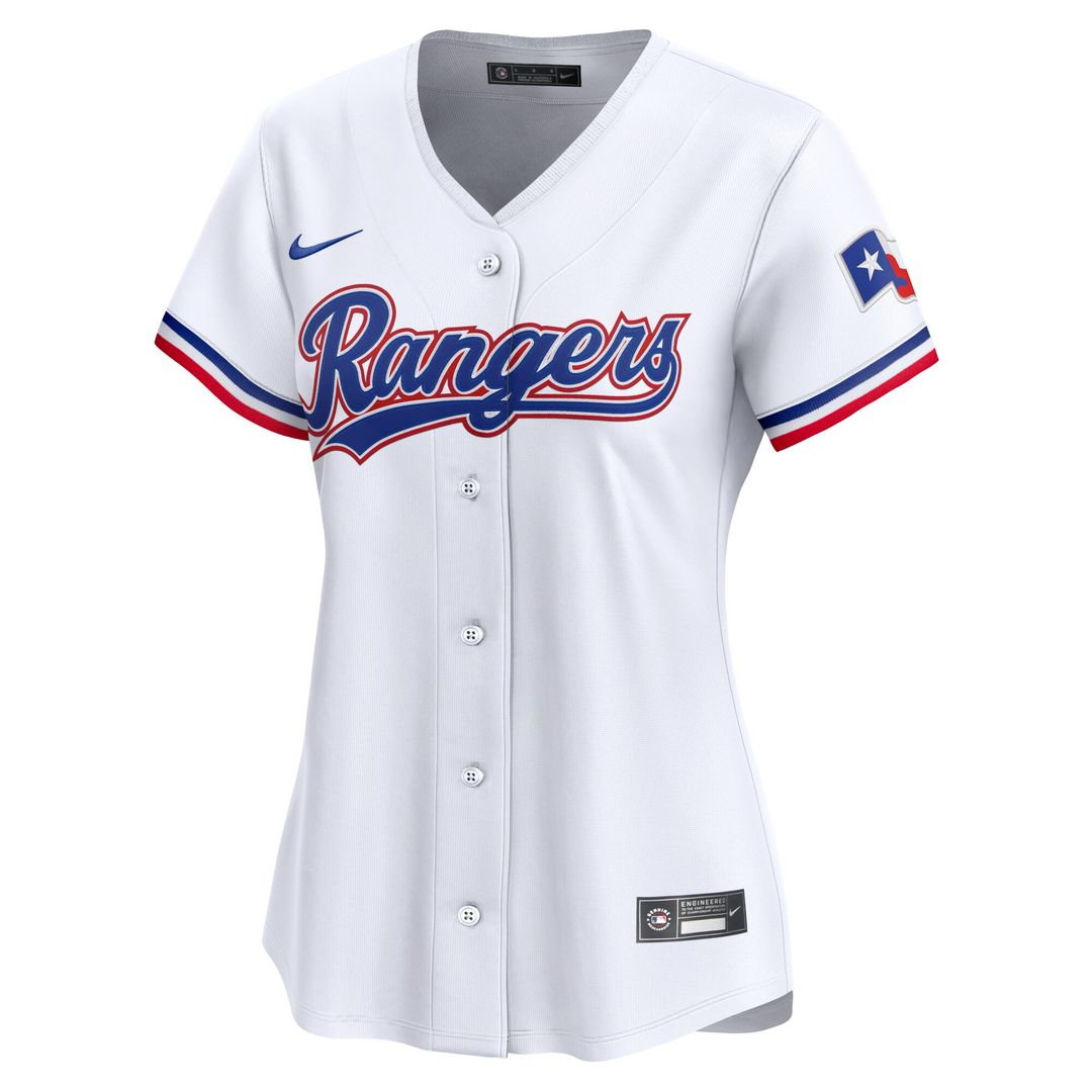 Texas Rangers Jacob deGrom Nike Women's Home Limited Player Jersey - White MLB Team Jersey Baseball Fan Apparel