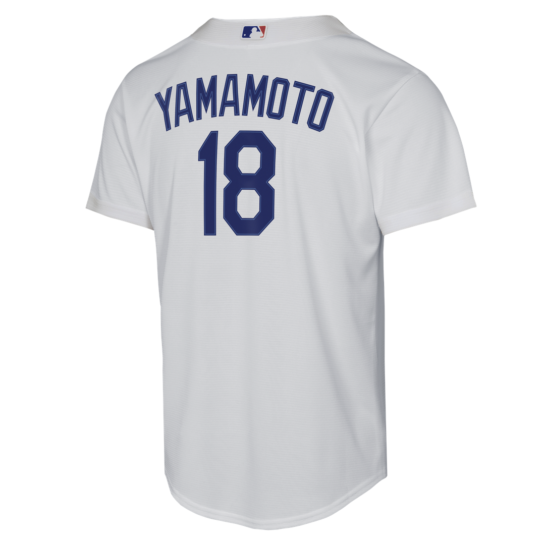 Los Angeles Dodgers Yoshinobu Yamamoto Nike Youth Home Baseline Jersey - White MLB Team Jersey Baseball Fan Apparel
