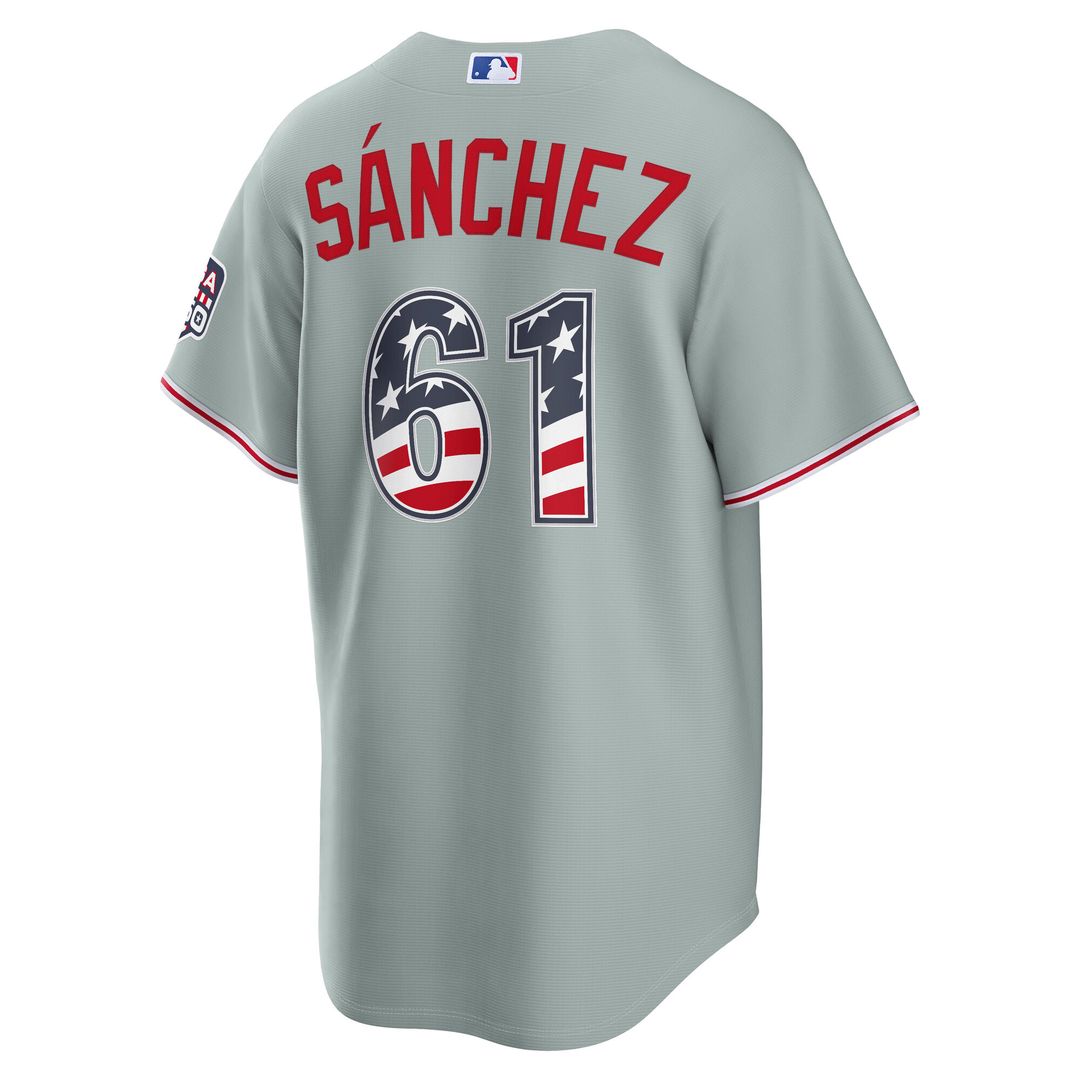 Philadelphia Phillies Cristopher Sanchez Nike USA 250 Fourth of July Road Stadium Jersey - Gray MLB Team Jersey Baseball Fan Apparel