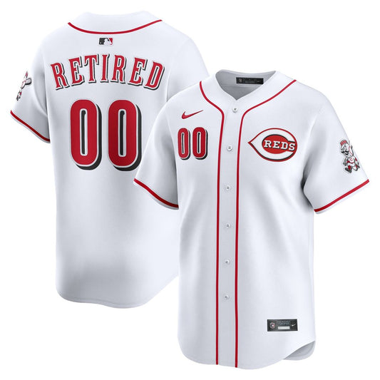 Cincinnati Reds Nike Home Limited Pick - A - Player Retired Roster Jersey - White MLB Team Jersey Baseball Fan Apparel