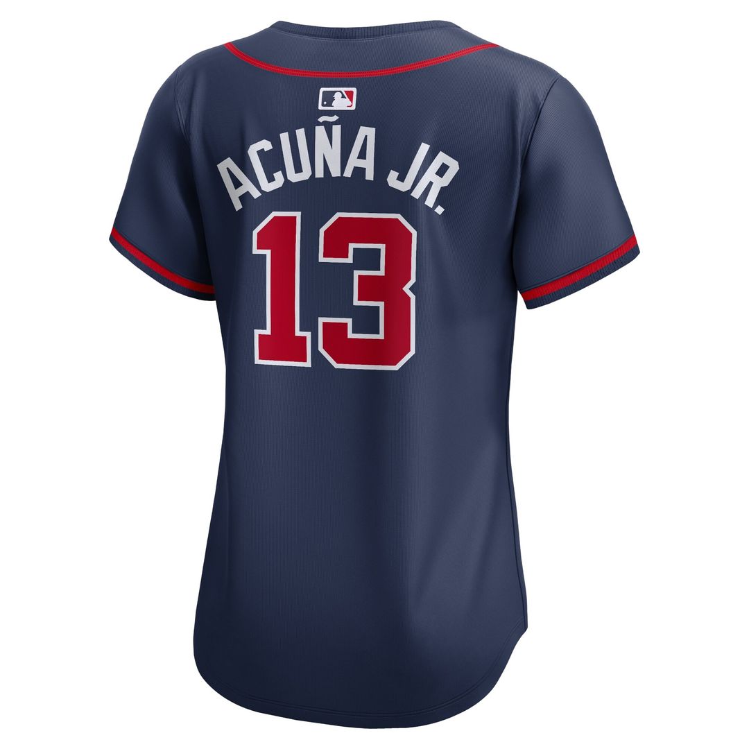 Atlanta Braves Ronald Acuña Jr. Nike Women's Alternate Limited Player Jersey - Navy MLB Team Jersey Baseball Fan Apparel