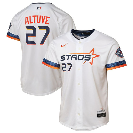 Houston Astros Jose Altuve Nike Youth 2025 City Connect Limited Player Jersey - White MLB Team Jersey Baseball Fan Apparel