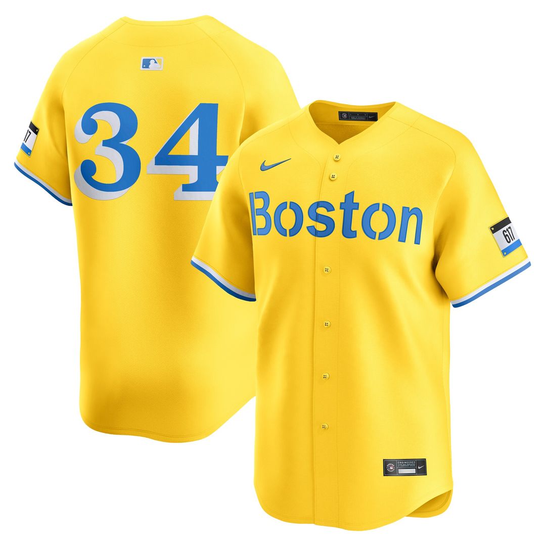 Boston Red Sox David Ortiz Nike City Connect Retired Player Jersey - Gold MLB Team Jersey Baseball Fan Apparel