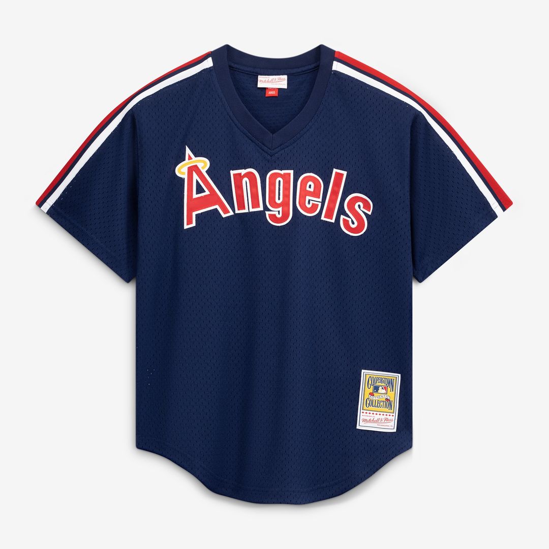 Reggie Jackson California Angels Mitchell & Ness Authentic Batting Practice Jersey - Navy MLB Team Jersey Baseball Fan Apparel