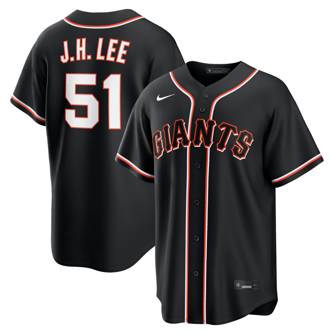 San Francisco Giants Jung Hoo Lee Nike Fashion Replica Black Out Jersey MLB Team Jersey Baseball Fan Apparel