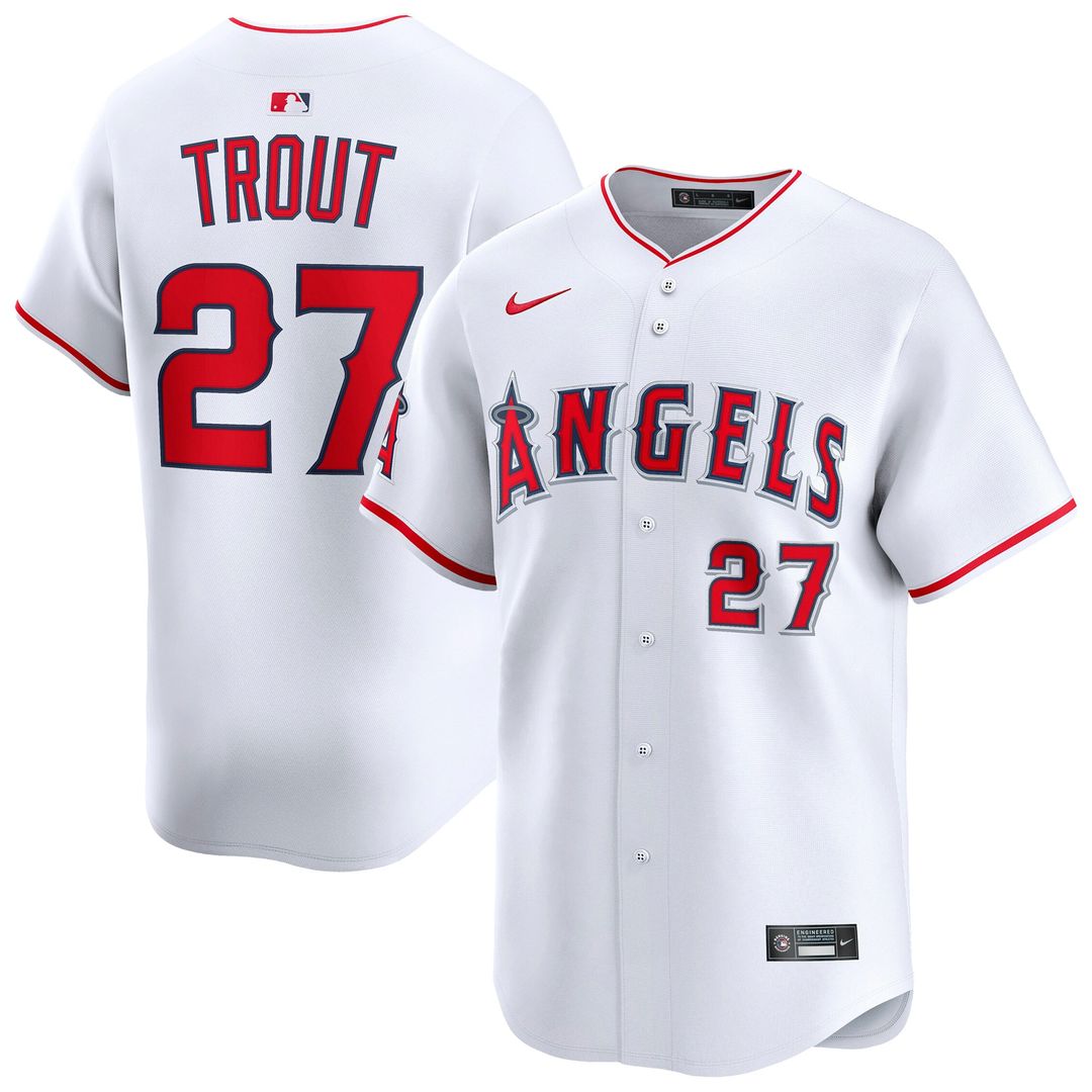 Los Angeles Angels Mike Trout Nike Home Limited Player Jersey - White MLB Team Jersey Baseball Fan Apparel
