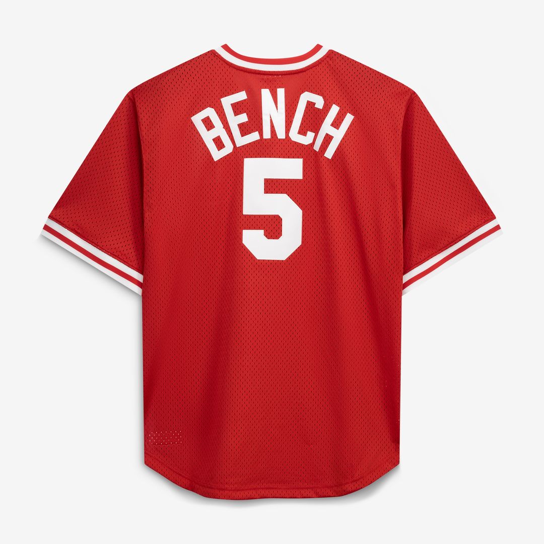 Cincinnati Reds Johnny Bench Mitchell & Ness Cooperstown Big & Tall Mesh Batting Practice Jersey - Red MLB Team Jersey Baseball Fan Apparel