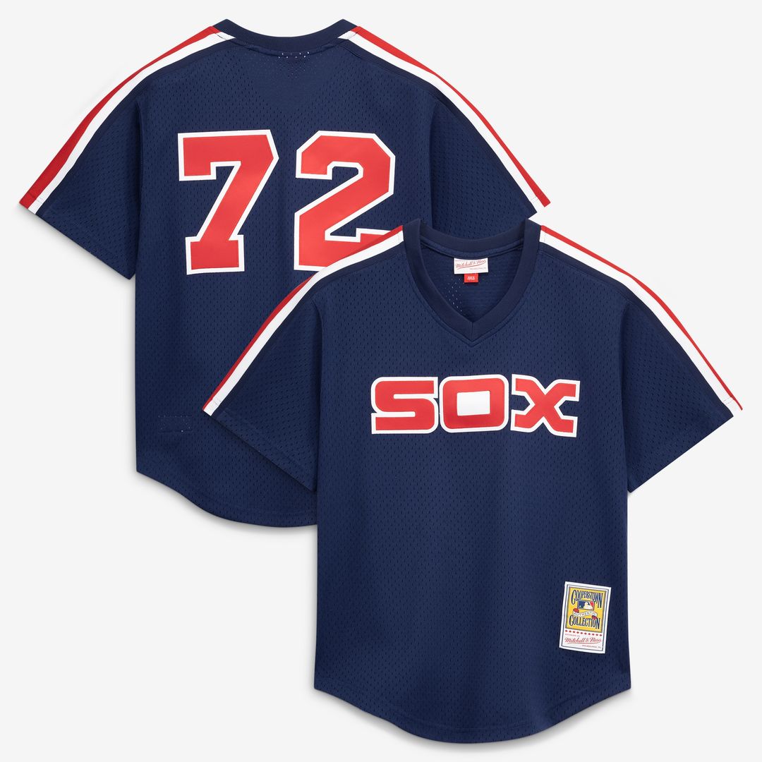 Chicago White Sox Carlton Fisk Mitchell & Ness Authentic Batting Practice Jersey - Navy MLB Team Jersey Baseball Fan Apparel