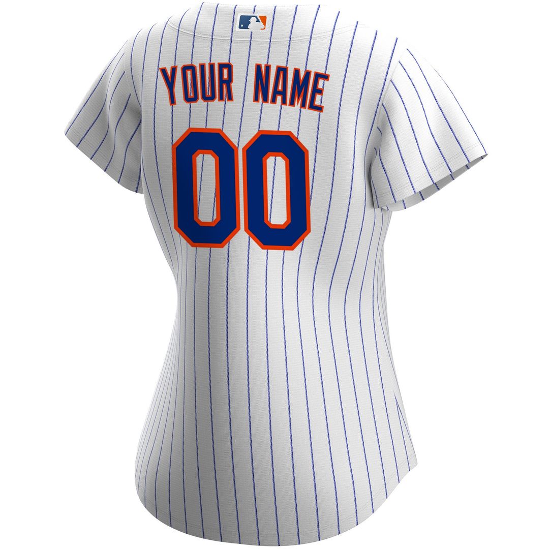 New York Mets Nike Women's Home Replica Custom Jersey - White MLB Team Jersey Baseball Fan Apparel