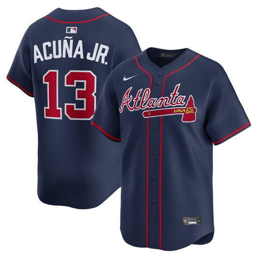 Atlanta Braves Ronald Acuña Jr. Nike Alternate Limited Jersey - Navy MLB Team Jersey Baseball Fan Apparel