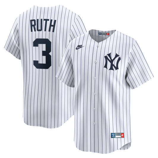 New York Yankees Babe Ruth Nike Throwback Cooperstown Limited Jersey - White MLB Team Jersey Baseball Fan Apparel