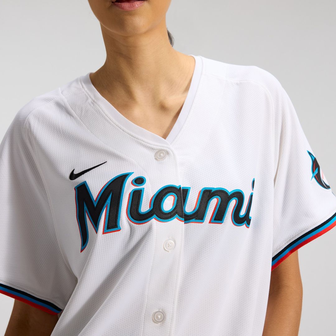Miami Marlins Sandy Alcantara Nike Women's Home Limited Player Jersey - White MLB Team Jersey Baseball Fan Apparel