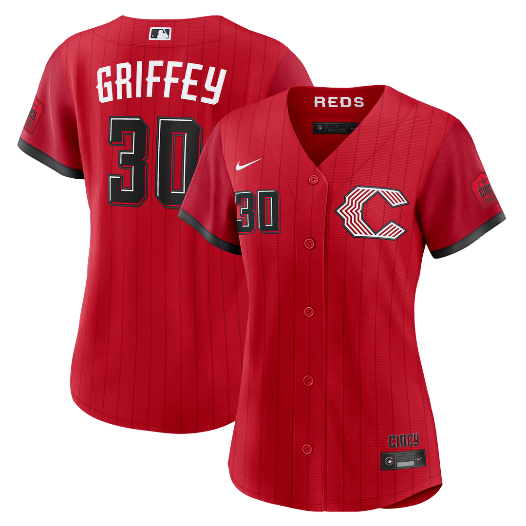 Cincinnati Reds Ken Griffey Jr. Nike Women's 2026 City Connect Stadium Jersey - Red MLB Team Jersey Baseball Fan Apparel