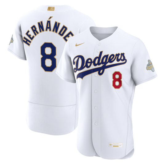 Los Angeles Dodgers Enrique Hernández Nike 2026 Gold Collection Authentic Jersey - White MLB Team Jersey Baseball Fan Apparel