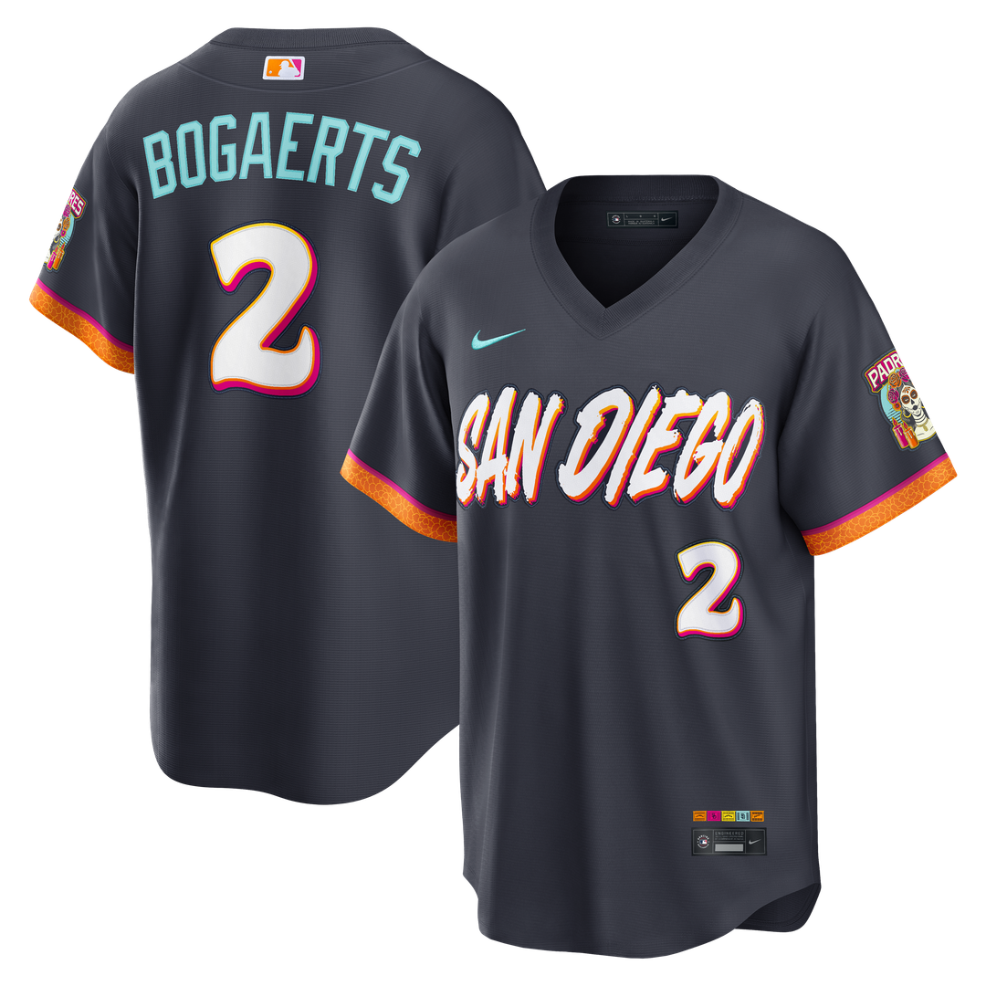 San Diego Padres Xander Bogaerts Nike 2026 City Connect Stadium Jersey - Obsidian MLB Team Jersey Baseball Fan Apparel