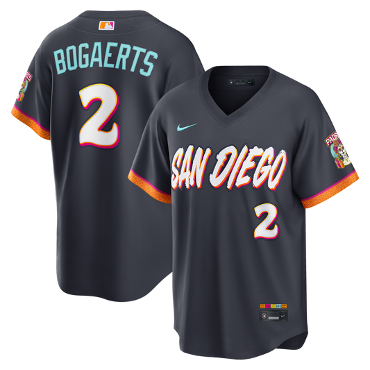 San Diego Padres Xander Bogaerts Nike 2026 City Connect Stadium Jersey - Obsidian MLB Team Jersey Baseball Fan Apparel